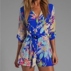 ❤️ Yumi Kim Long Sleeve Floral Short Romper NWOT